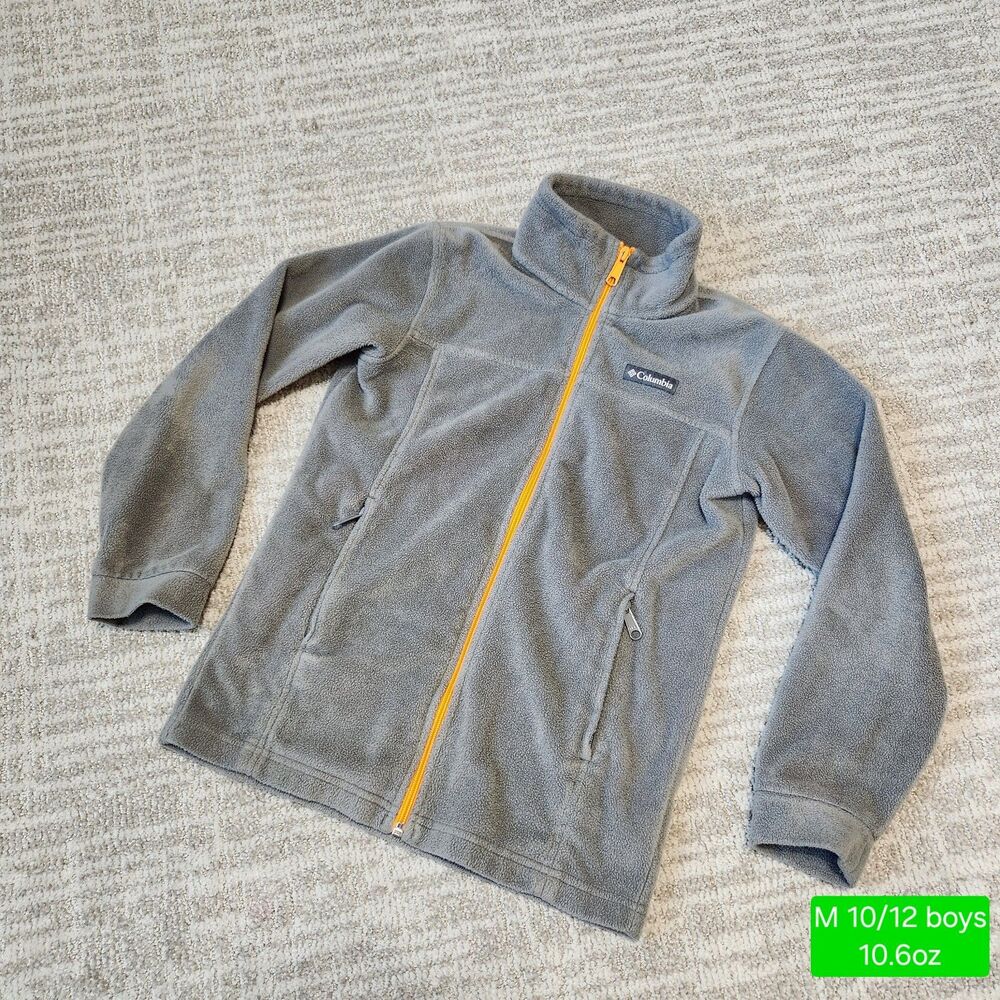 Columbia Kids' Steens Mountain II Fleece zip-up jacket gray M 10/12